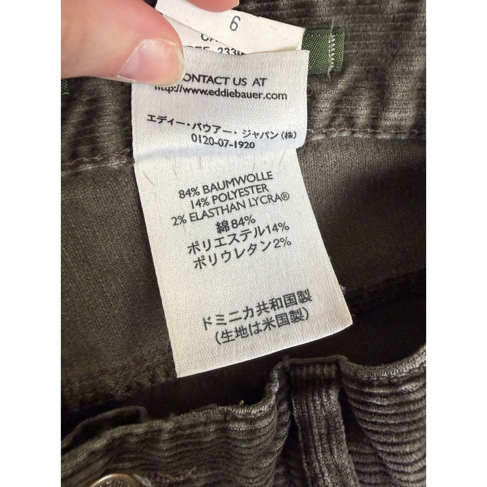 Eddie Bauer Women Brown Corduroy Stretch Straight Leg Pants Size 6 Tall Academia - Picture 6 of 12